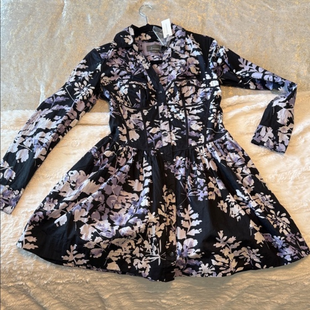 Anthropologie Floral Long Sleeve Dress